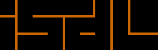 black on orange background i send data live logo